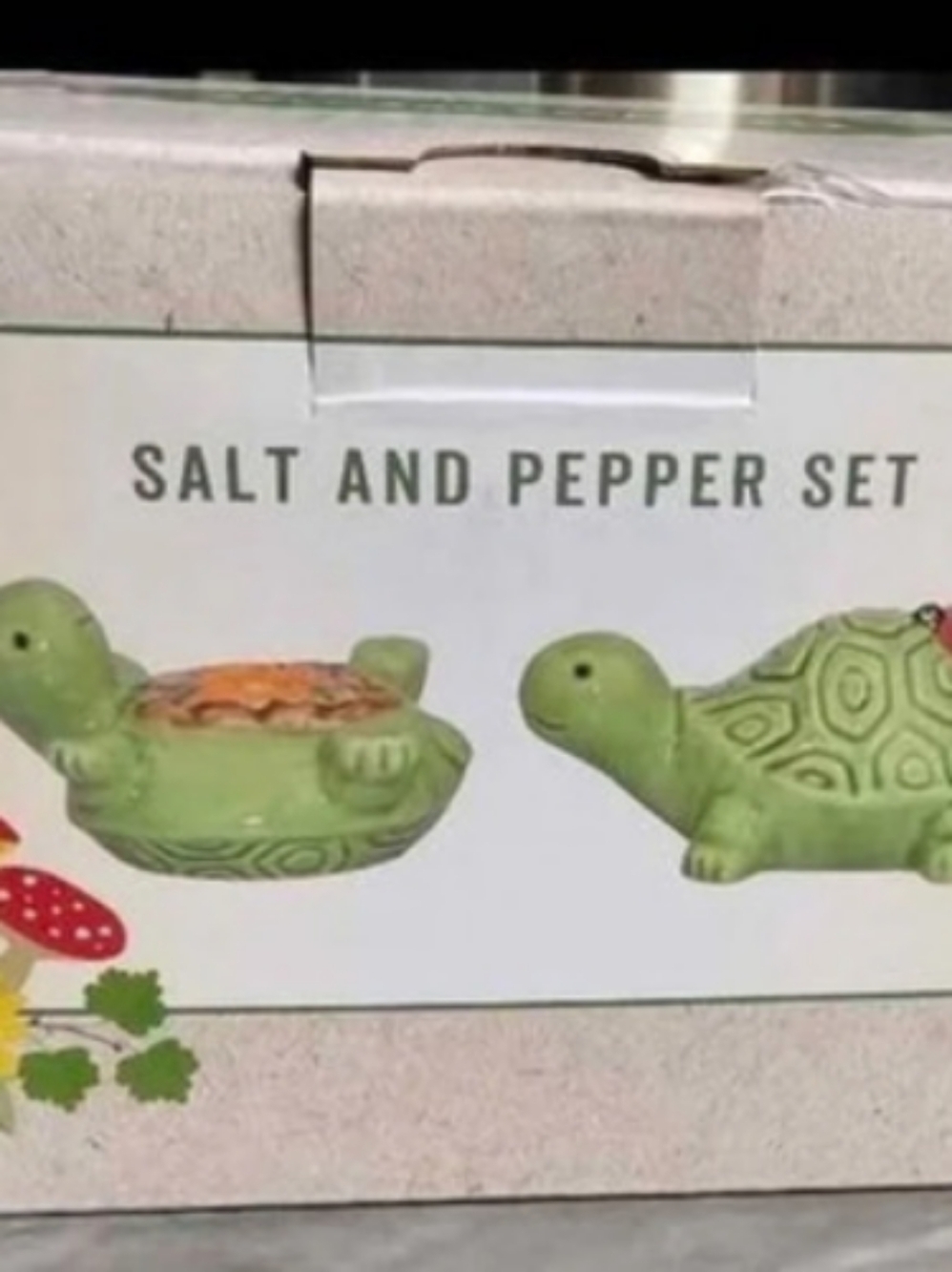 Cracker Barrel Turtles Flower Ladybug Salt and Pepper Shaker Set
